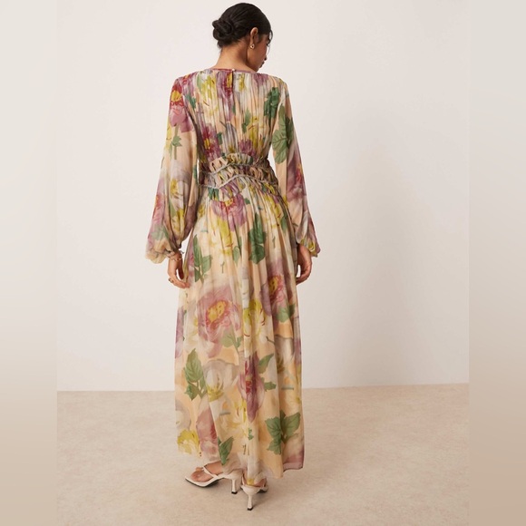 Chicways Floral Macrame Waisted Maxi Dress NWT - Picture 2 of 6